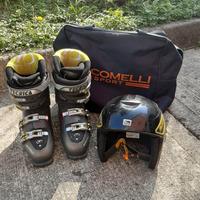 scarponi sci con caschetto 