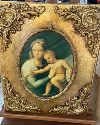 Madonna con cornice foglia oro(certificata)