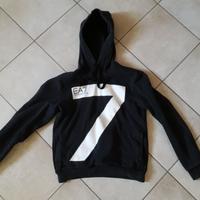Felpa nera EA7 Emporio Armani taglia M con cappucc