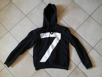Felpa nera EA7 Emporio Armani taglia M con cappucc