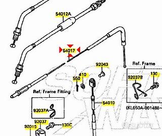 Cavo apertura gas Kawasaki KLR 650 540171090