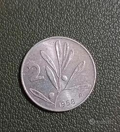 rara moneta 2 lire 1958