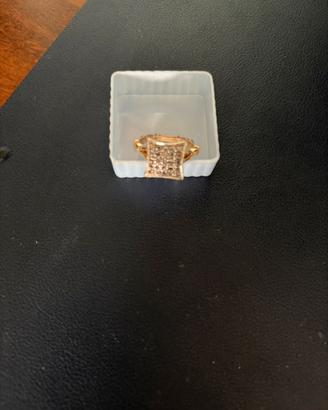 Anello oro 14k con rose di diamante