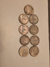Lotto 9 Monete 500 Lire in Argento