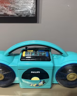 🎵 Philips Boombox Disney Vintage Turchese Radio/C