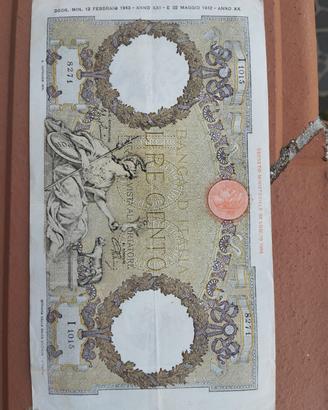 Carta Moneta di lire 100 Regno d'Italia 