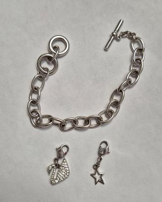 Bracciale Swarovski a catena con 2 charms