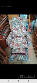 poltrona vintage  stoffa e ferro non molto alta no