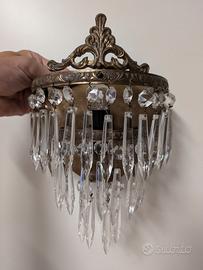 Aplique originali  bronzo vetro anni 70 2 lampade