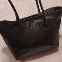 borsa in pellle nera Maxima Milano