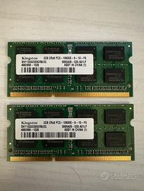 RAM Kingston 4GB (2x2GB) DDR3 Notebook PC3-10600S