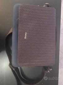 Borsa Cartella O bag - Blu e Marrone Intrecciato