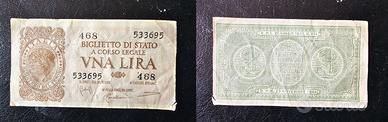 Banconota 1 Lira 1935-1944 prezzo 2000,00€