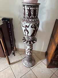 Vaso VIETRI decorato+colonna/piedistallo abbinato