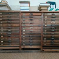 antica cassettiera da tipografia 