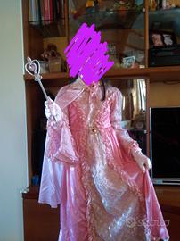 Vestito Carnevale Principessa medievale rosa tg. 8