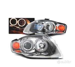 FARI OCCHI ANGELICI PER AUDI A4 B7 04-08 CROMATI