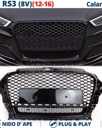 Griglia CALANDRA AUDI RS3 A3 8V Nido d' Ape Nera