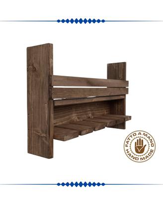 Portabottiglie da parete in legno realizzato a man