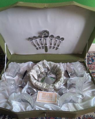 Servizio da macedonia vintage cristallo ed inox