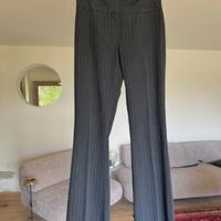 Pantalone nero gessato bianco