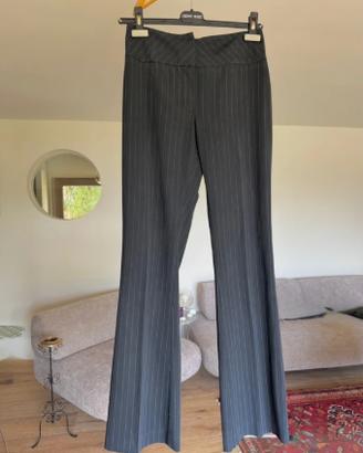Pantalone nero gessato bianco