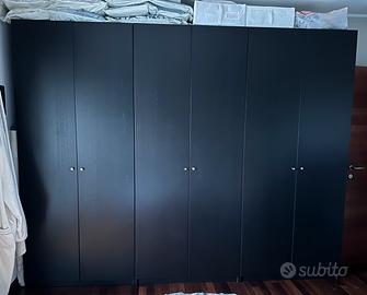 Armadio IKEA PAX nero 300cm - tre moduli da 100cm