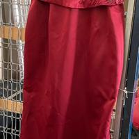 Vestito da sera rosso in seta Regina + copri spall