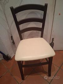 4 Sedie legno con seduta morbida