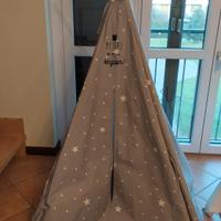 Tenda indiana in legno e poliestere impermeabile