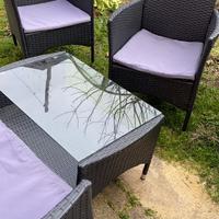 Set divanetto e poltrone giardino esterno