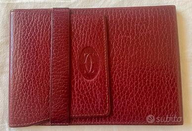 Portassegni originale Cartier pelle bordeaux