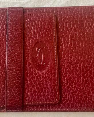 Portassegni originale Cartier pelle bordeaux