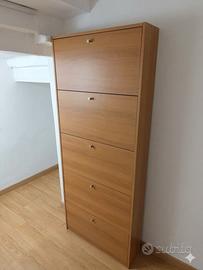 Scarpiera Salvaspazio 5 Ante - Color Legno