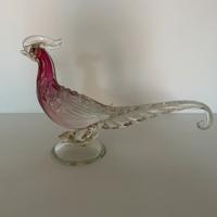 Scultura Pavone Alfredo Barbini Vetro di Murano