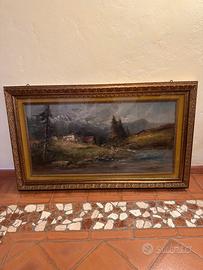 Quadro con certificato d’epoca paesaggio montagna