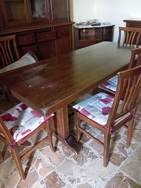 Tavolo legno + 6 sedie