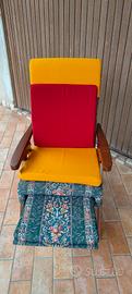Poltrona relax Vintage reclinabile in legno 