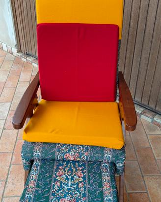 Poltrona relax Vintage reclinabile in legno 