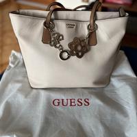 Borsa Guess bianca e marroncina in ecopelle