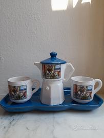 Set Caffè/zuccheriera in ceramica decorata 