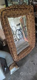specchio rattan