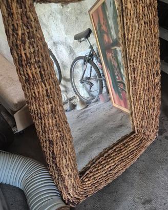 specchio rattan