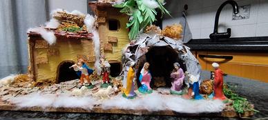 Presepe natalizio di sughero 
