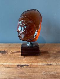 Scultura/Testa decorativa in vetro pressato Veart