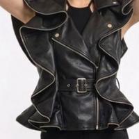 Gile’ecopelle con rouches e volants nero