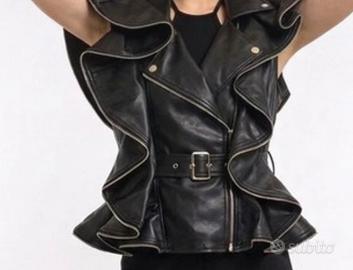 Gile’ecopelle con rouches e volants nero