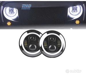 FARI PER JEEP WRANGLER 96-18 ANGEL EYES LED NERO