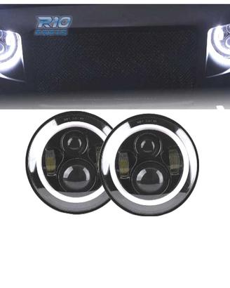 FARI PER JEEP WRANGLER 96-18 ANGEL EYES LED NERO