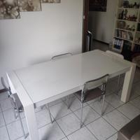 tavolo in vetro mod. wood allungabile